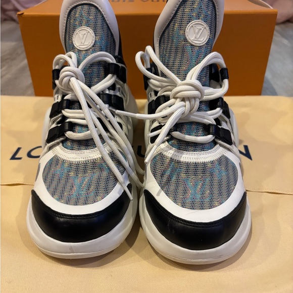 Louis Vuitton Sneakers - White, Black, and Blue - Picture 1 of 8